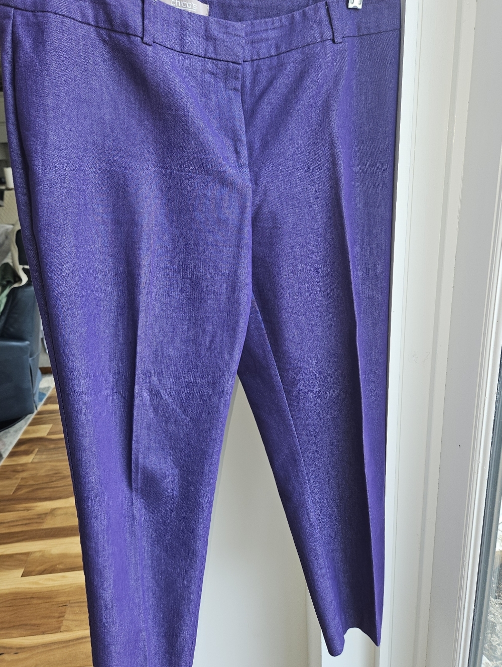 Chico's Rich Purple Straight-Leg Trousers - Picture 2 of 3